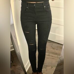 Agolde black distressed jeans